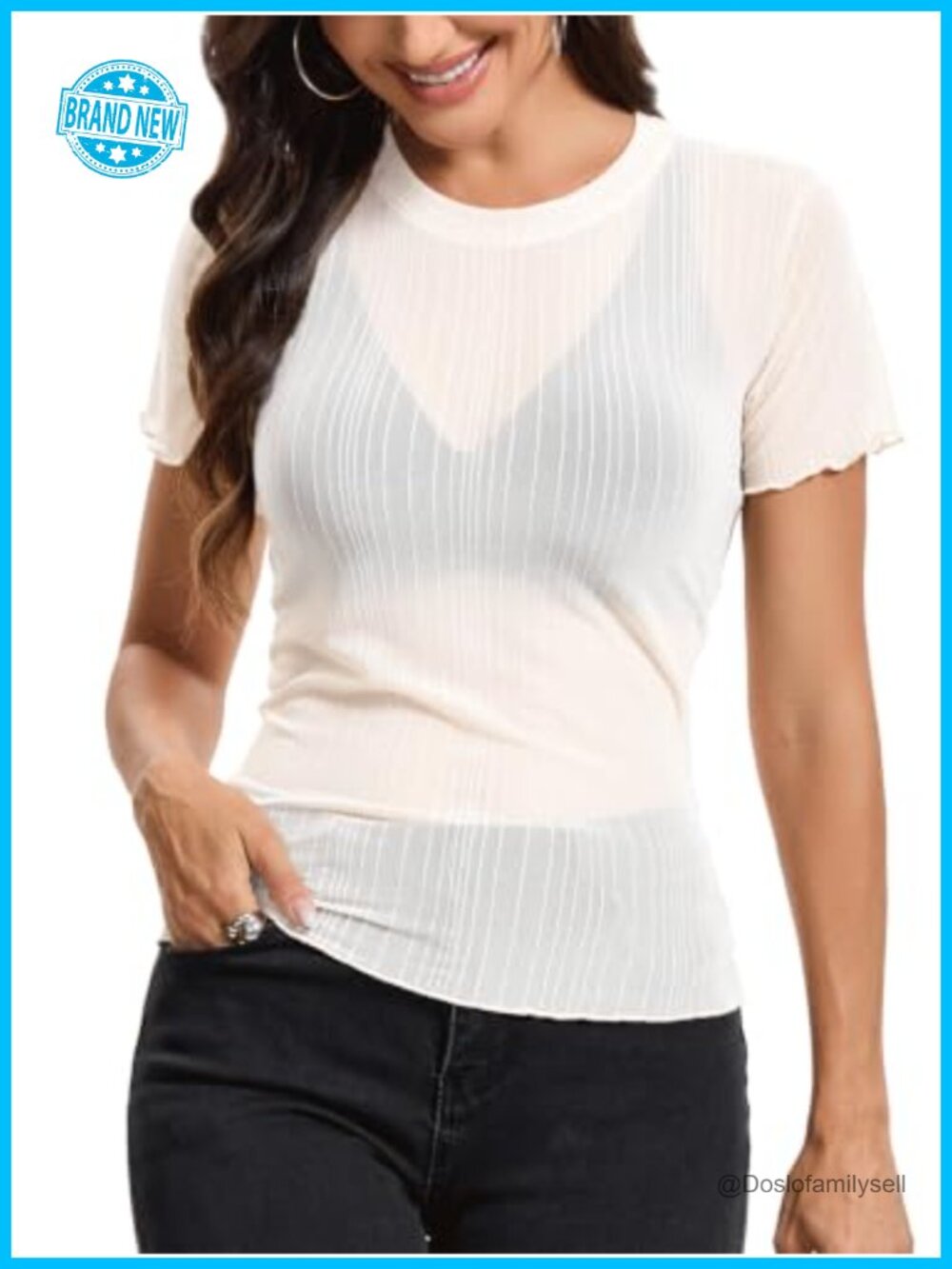 Sparkly Sheer Mesh Top Shimmer Stripes Lettuce Edge Party Clubbing